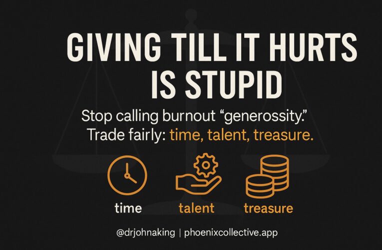 Dr John A. King: [cityname] Giving Till It Hurts Is Stupid